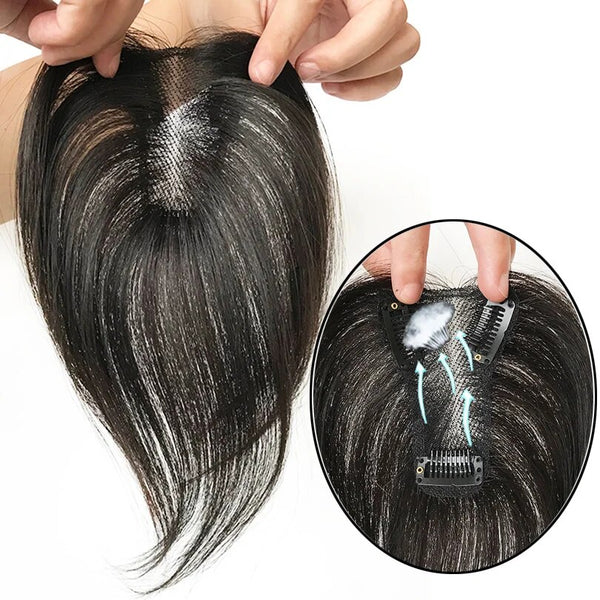 Susanki Mono-Topper Aus Echthaar – Clip-in Haarteil Für Mehr Volumen, Dunkelbraun