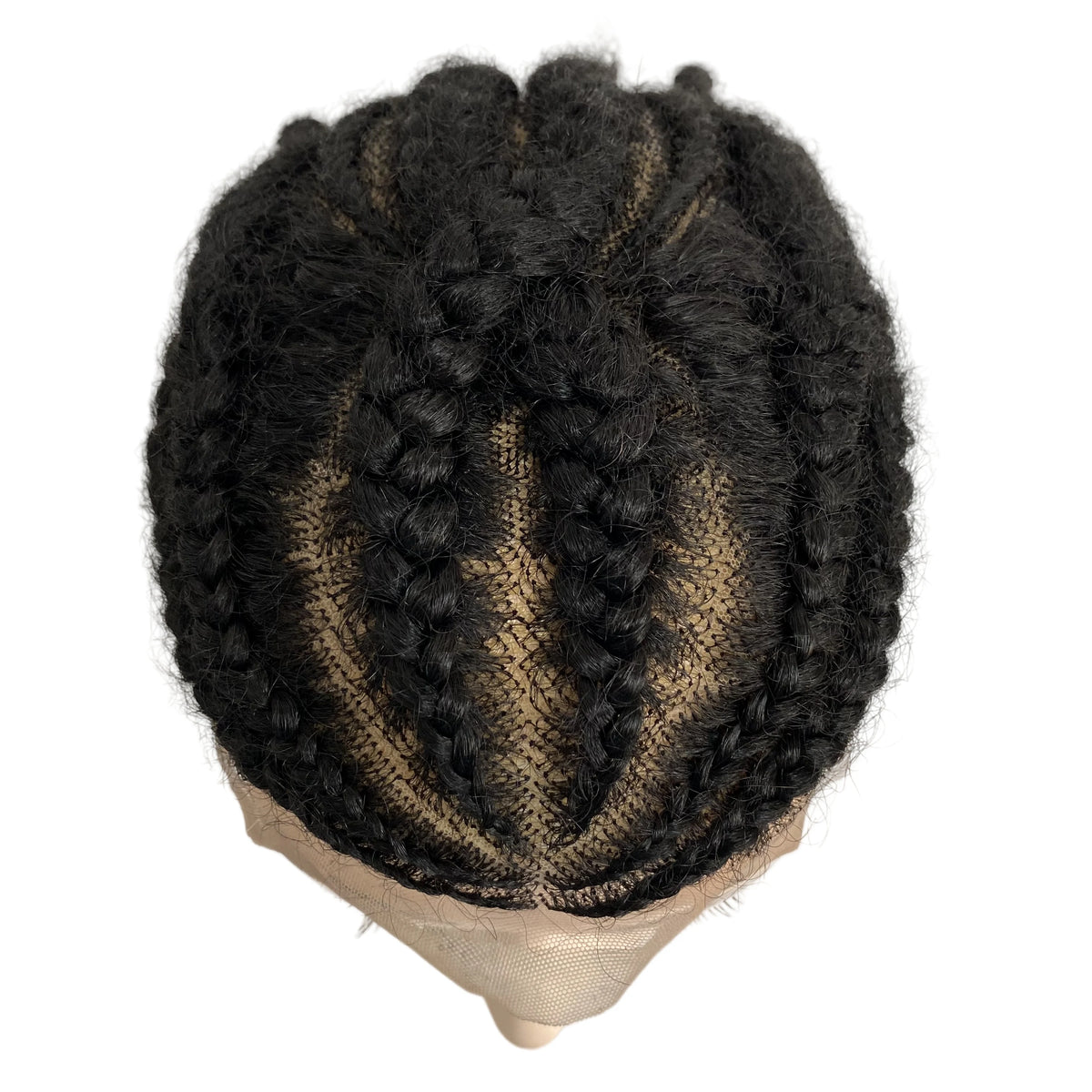 NO.8 Root Afro Corn Braids Full Lace Toupee for Men 8x10