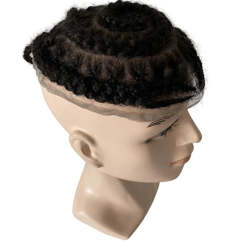 Afro Corn Braids Full Lace Hairpiece for Men 8&quot;x10&quot;