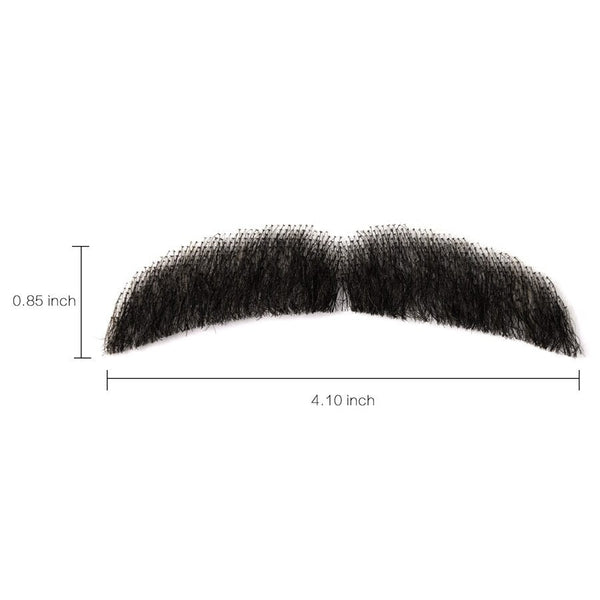 CliCling Human Hair Brown Fake Face Beard And Mustache For Adults Men Realistic Makeup Lace Invisible False Beards