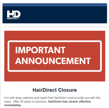 hair direct shut down close