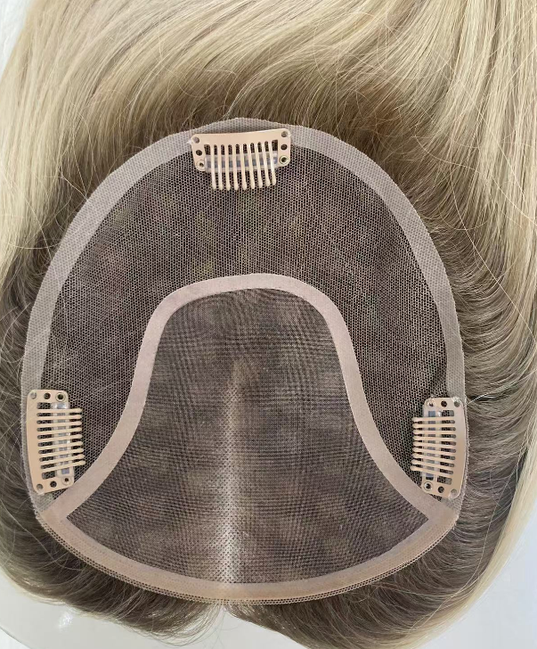 6x6.5 Mono Top Human Hair Topper for Women - wearing effect