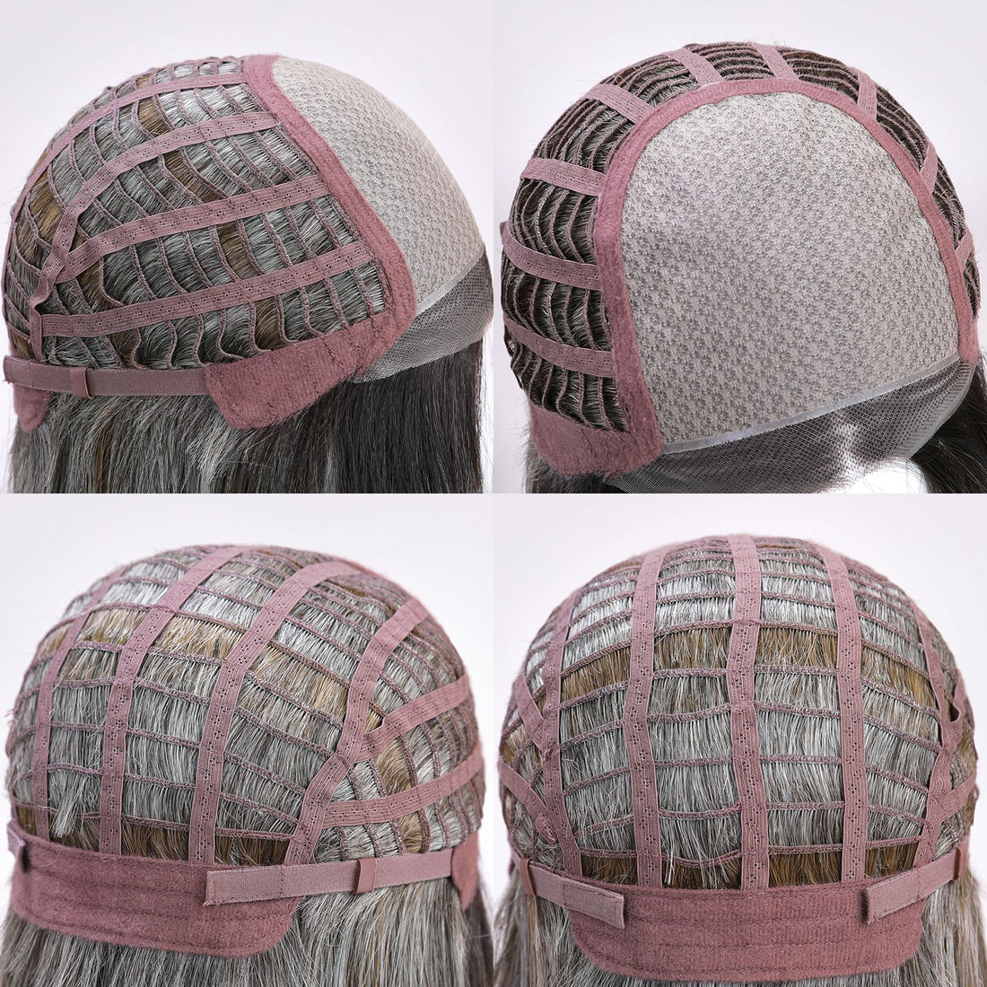 Long Layered Ash Blonde Heat-Friendly Synthetic Mono-Top Wig - wearing effect