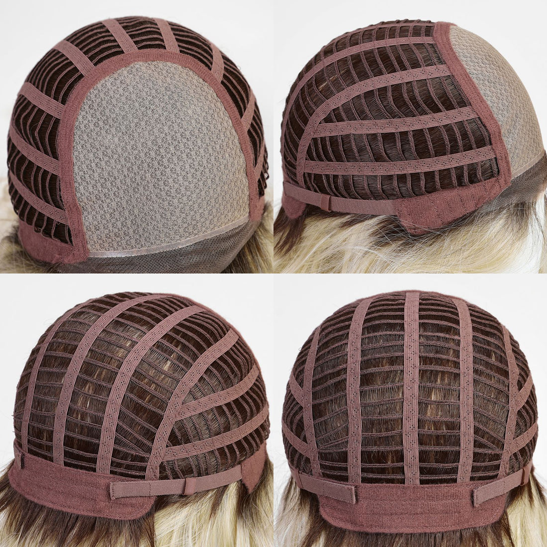 Short Wavy Blonde Bob Heat-Friendly Synthetic Mono-Top Wig - wearing effect