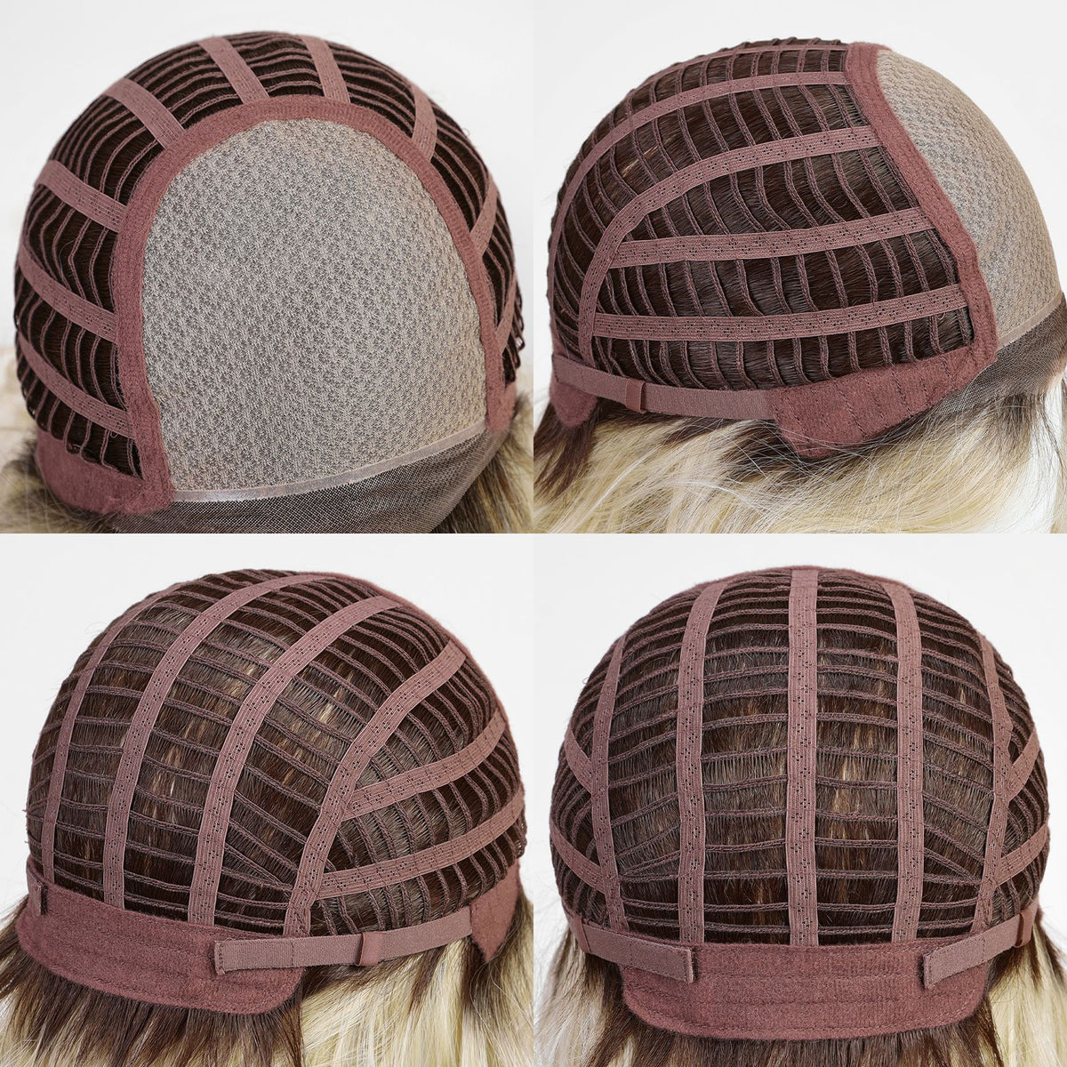Short Wavy Blonde Bob Heat-Friendly Synthetic Mono-Top Wig - alternate view
