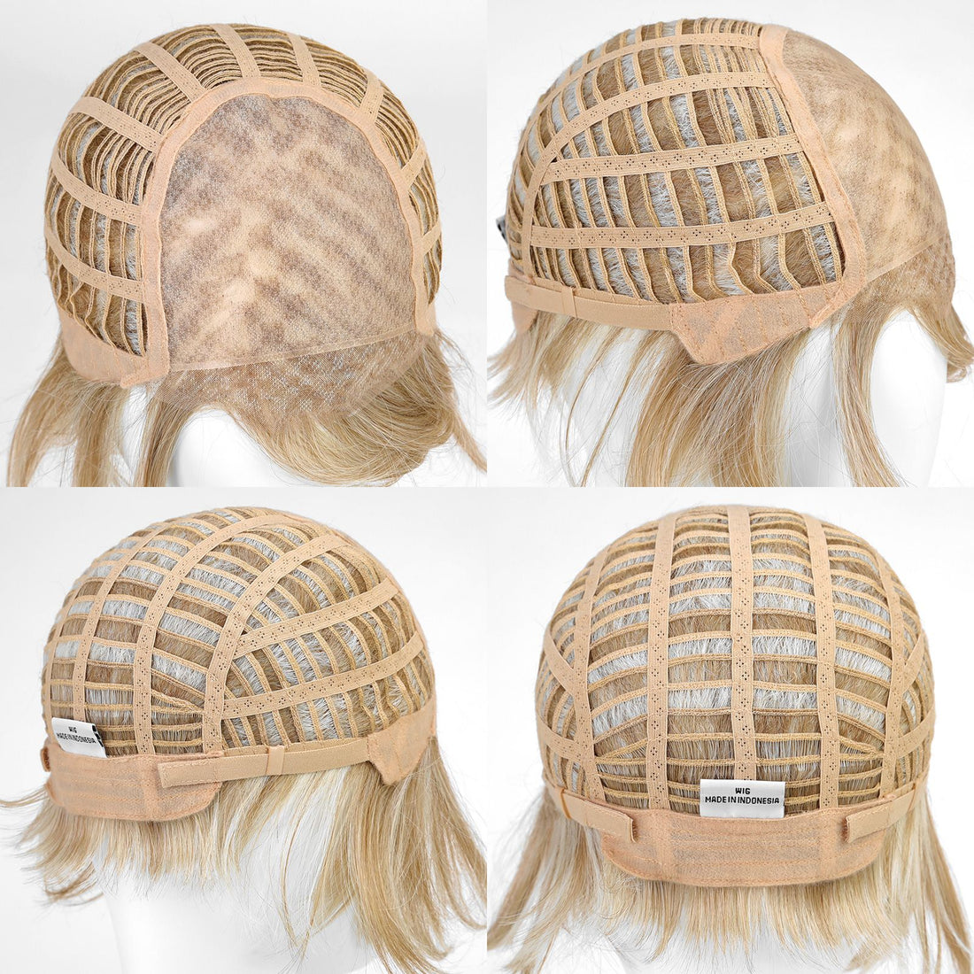 Short Platinum Pixie Heat-Friendly Synthetic Mono-Top Wig - wearing effect