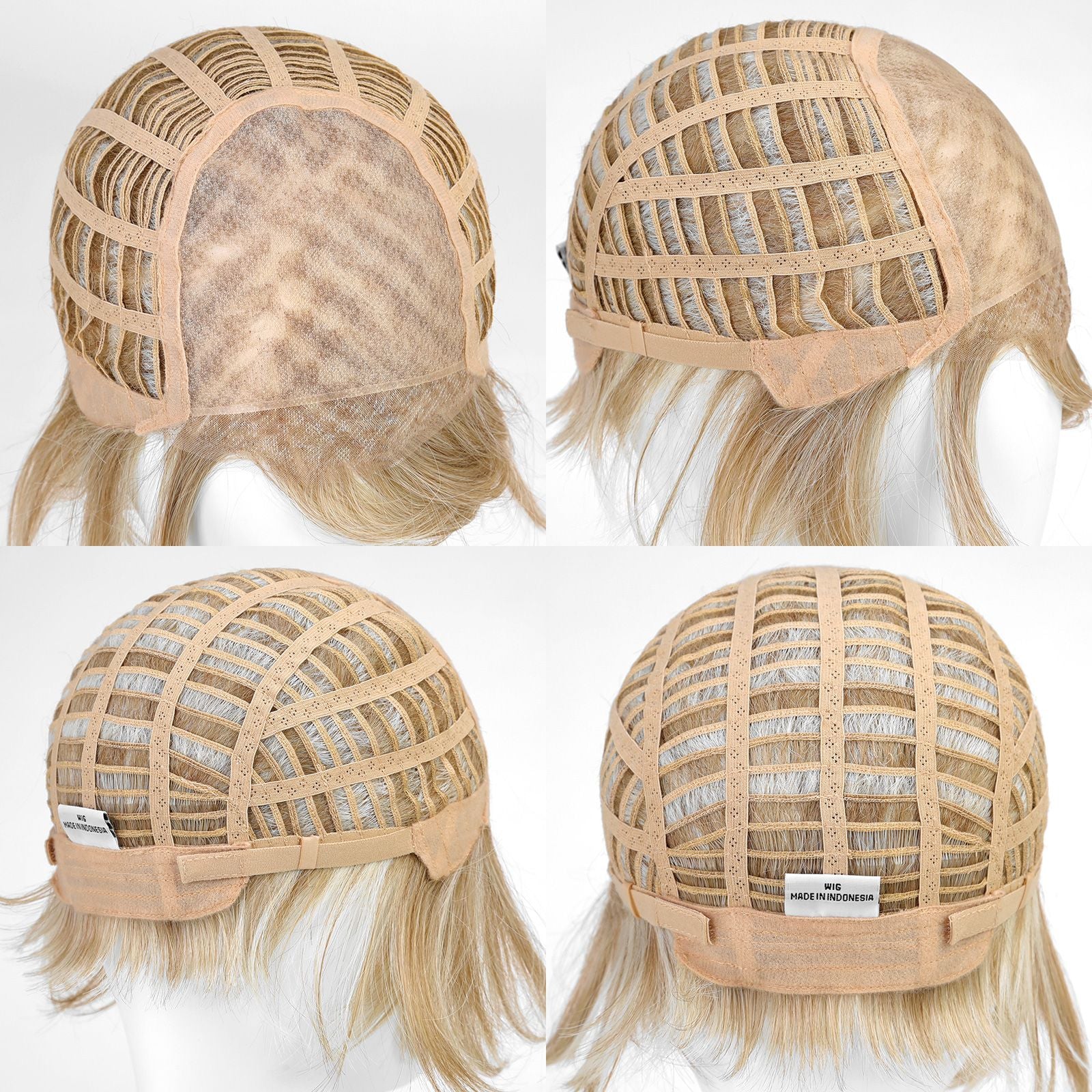 Short Platinum Pixie Heat-Friendly Synthetic Mono-Top Wig - alternate view