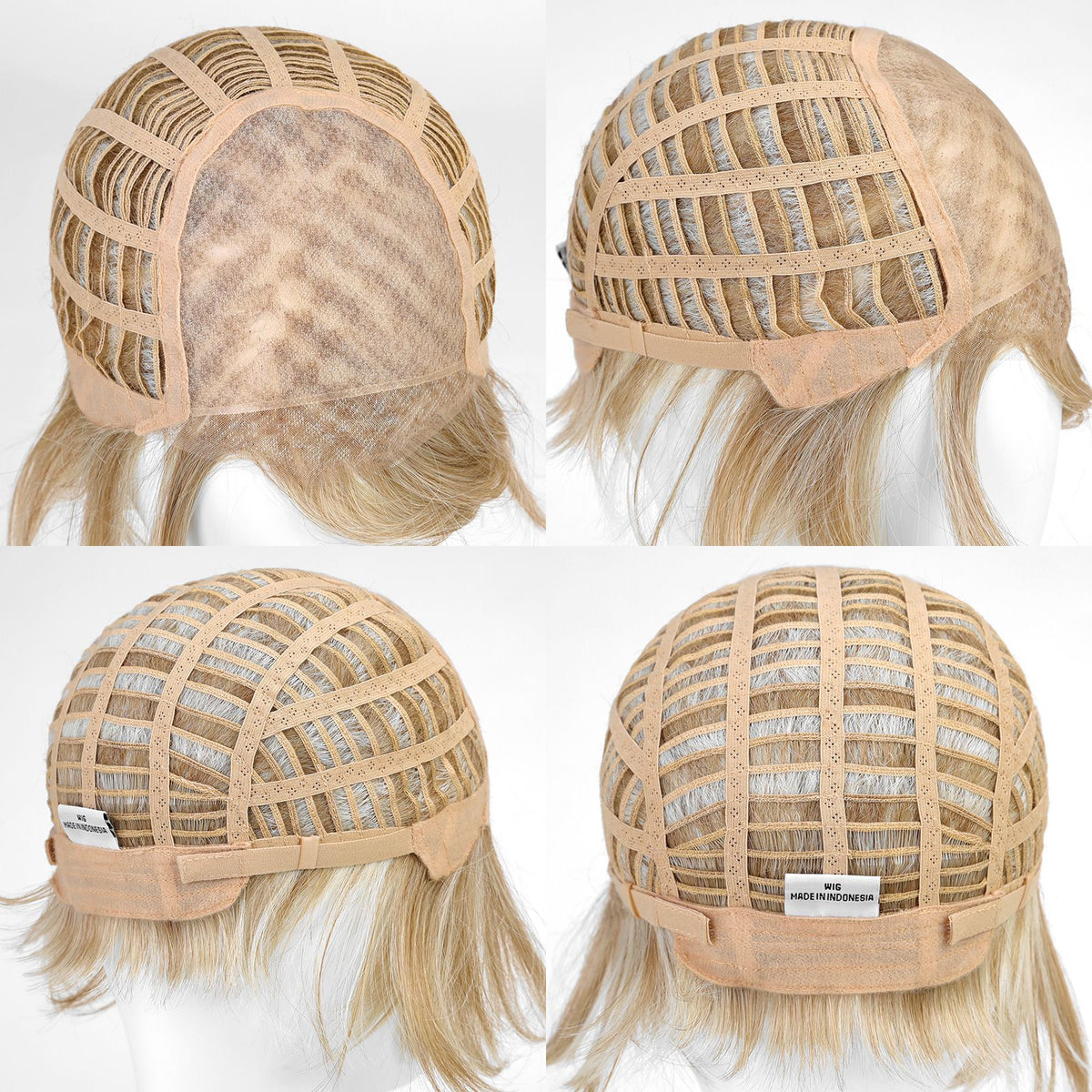 Short Platinum Pixie Heat-Friendly Synthetic Mono-Top Wig - alternate view