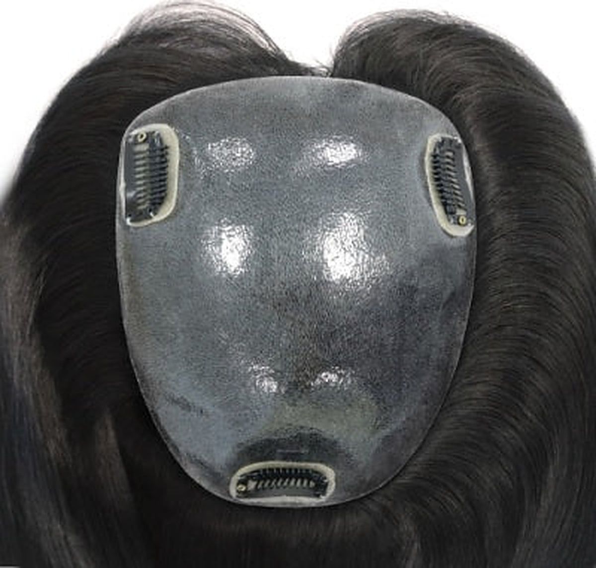 17" Injected Skin Human Hair Topper for Women | 13cm x17cm — product view