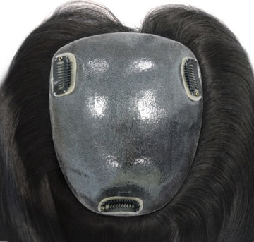 17" Injected Skin Human Hair Topper for Women | 13cm x17cm — product view