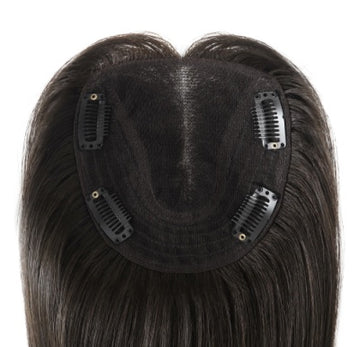 12" Lace Human Hair Topper for Women | 4.5"x5" — product view