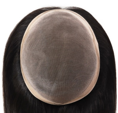 16" Mono & Skin Human Hair Topper for Women | 6"x8", 7"x9", 8"x10" — product view