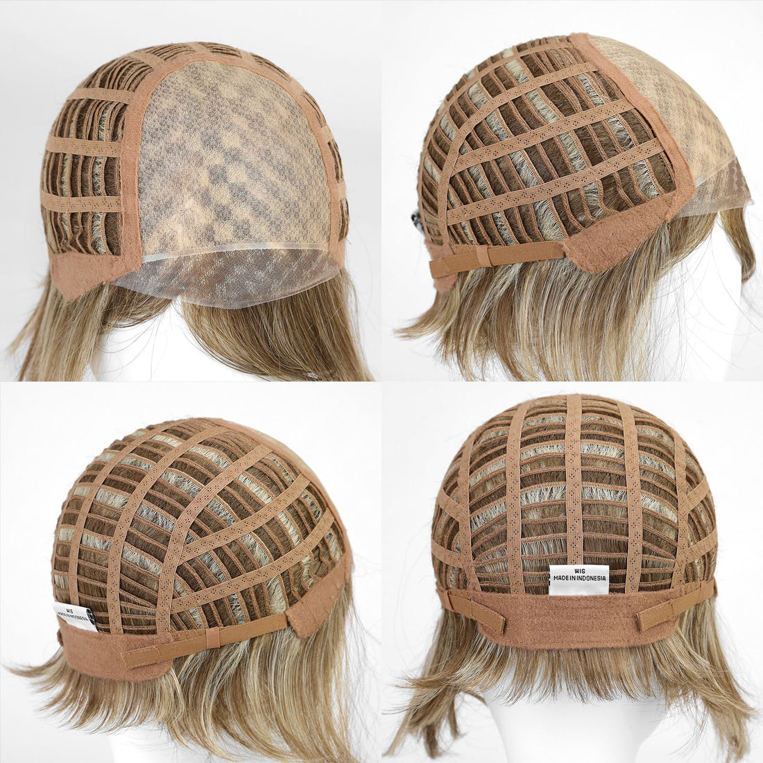 Short Ash Brown Pixie Heat-Friendly Synthetic Mono-Top Wig - wearing effect