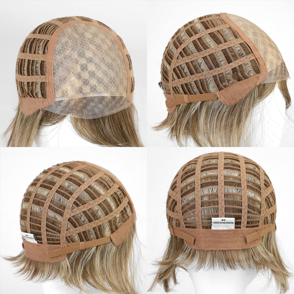 Short Ash Brown Pixie Heat-Friendly Synthetic Mono-Top Wig - alternate view