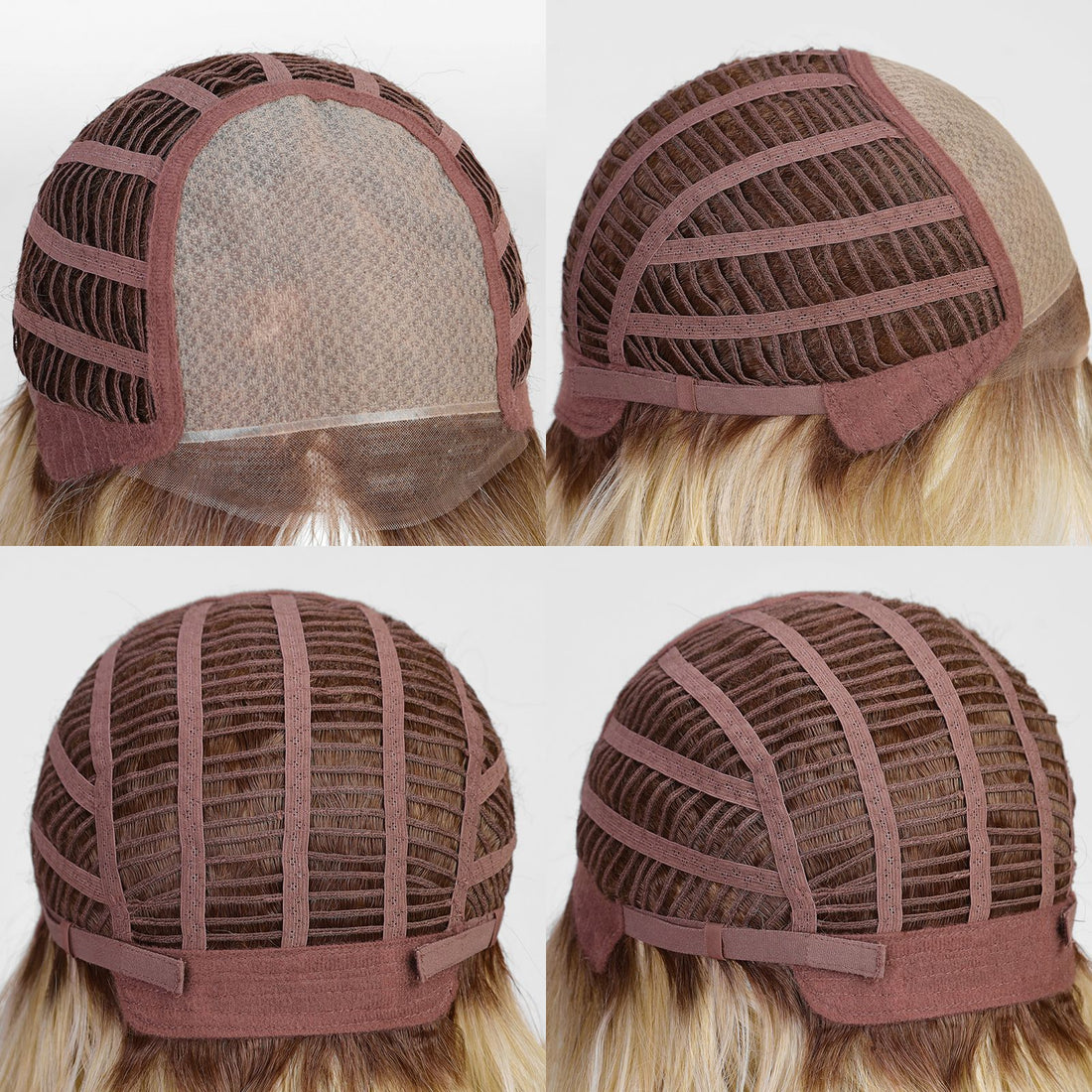 Layered Blonde Bob Heat-Friendly Synthetic Mono-Top Wig - wearing effect