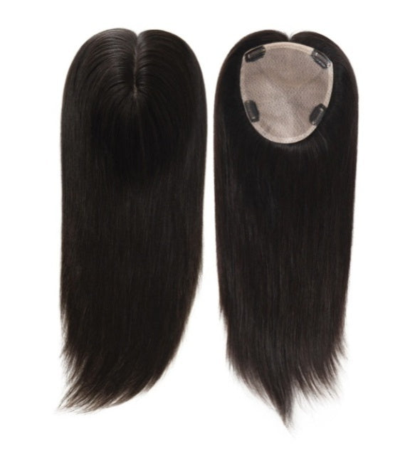 14"/16" Silk-Top Human Hair Topper for Women | 5.5"x6" — detail view 2
