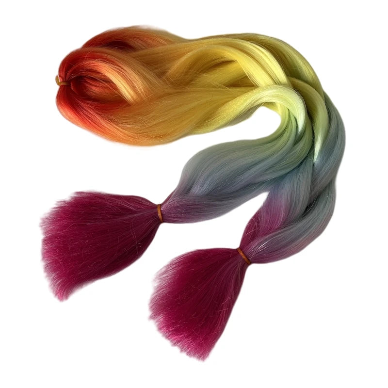 10 darabos, 20 hüvelykes szivárvány ombre jumbo fonott hajhosszabbítás fekete nőknek