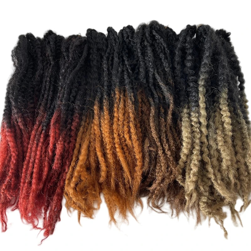 10 Pack Ombre Color Synthetic Hair Bulk Braids Extensions for Afro Wave Hairstyles - hair color detail