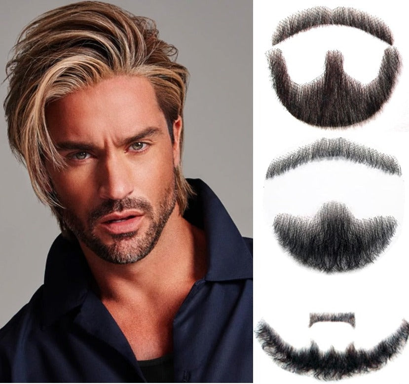 Herre lace-skjegg, falskt skjegg og bart av menneskehår