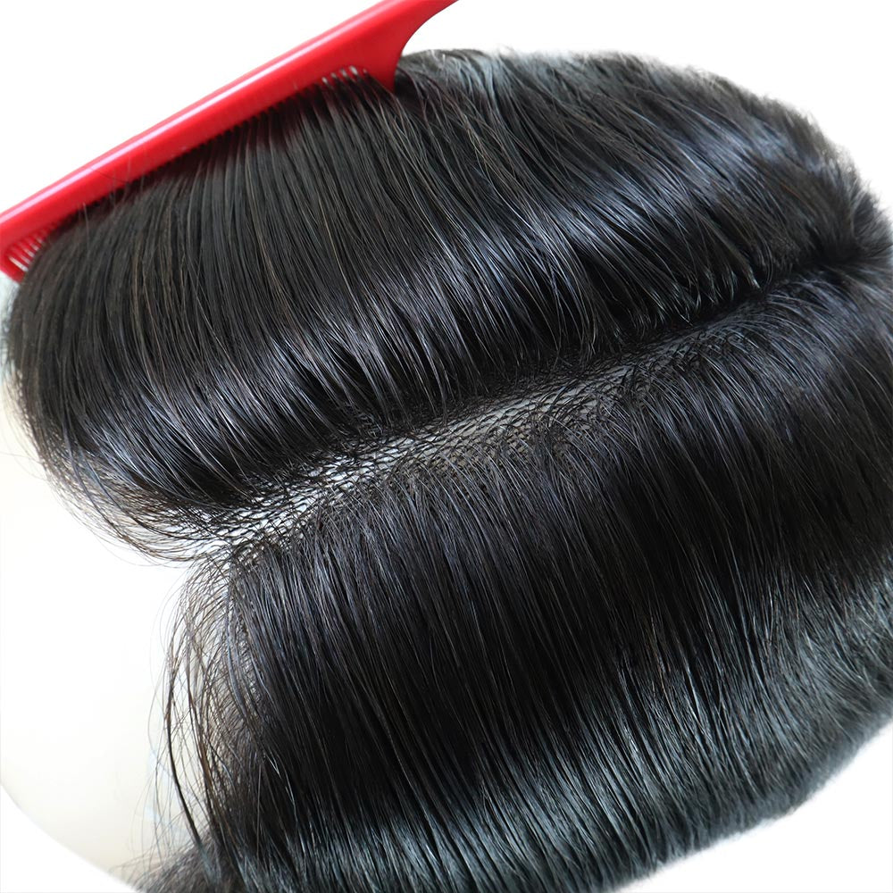 14" ihmisen hiuksista valmistettu täysi polyskin-juutalaisperuukki naisille