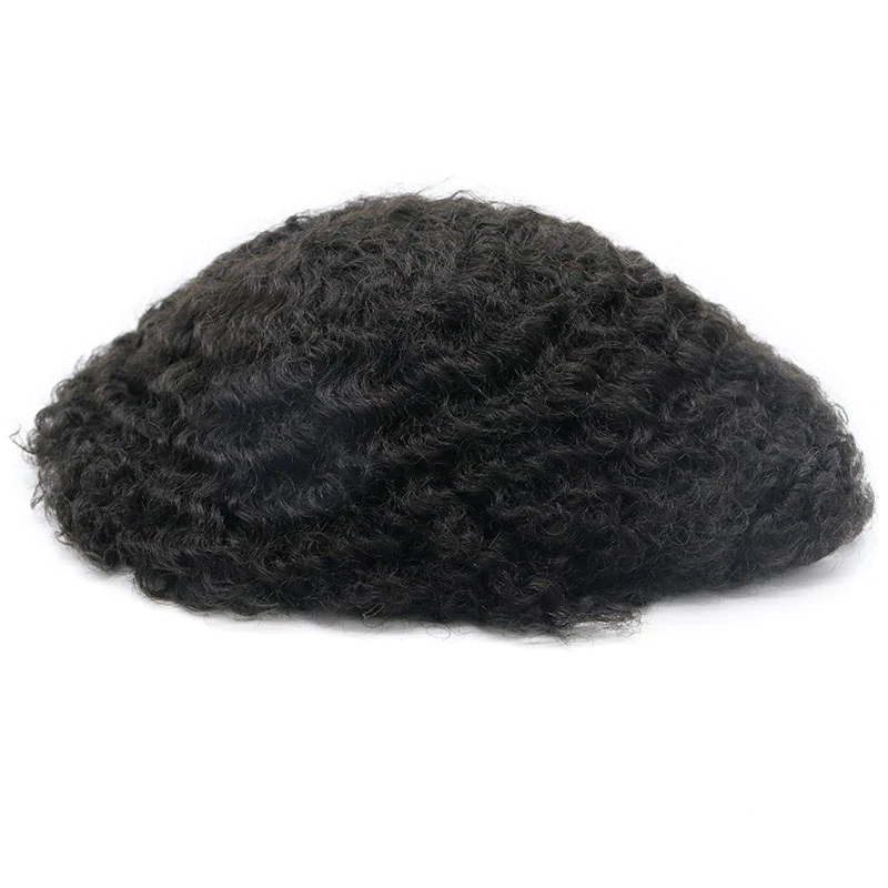 10MM Wave Afro Afro-Amerikaans toupet voor heren | Volledig kant basis afro krul haarsysteem