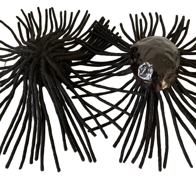 12 Inch Brazilian Virgin Human Hair Black Dreadlocks Full PU Toupee for Men - hair color detail