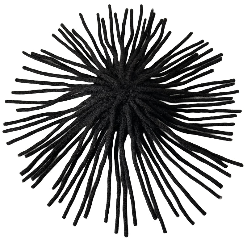 12 hüvelykes brazil szűz emberi hajból készült raszta tupé, fekete színben, 300%-os sűrűséggel, teljes csipkehálós egység férfiak számára