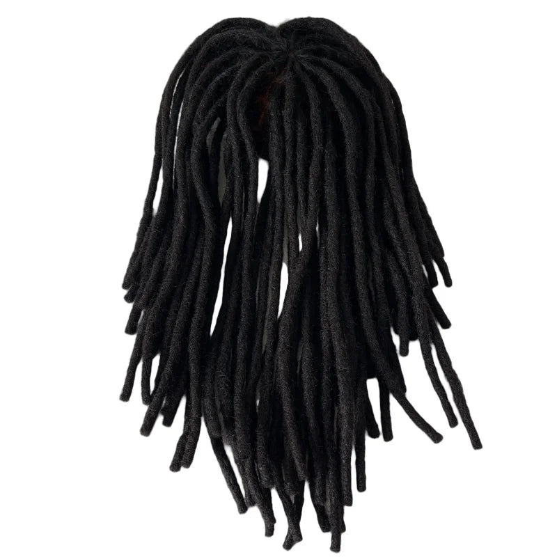 14 hüvelykes burmai szűz emberi haj tupé teljes PU bőr raszta egység fekete férfiaknak #1B fekete szín 8x10