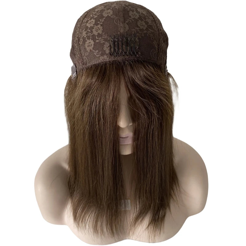 16 hüvelykes barna európai szűz emberi hajból készült bob paróka, 130%-os sűrűség, 4x4-es selyem felső nőknek