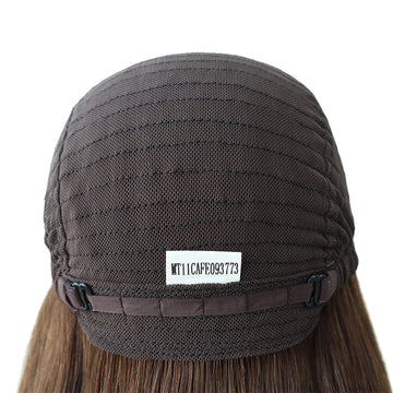 14,5" mono top med 1/2" blonde foran, menneskehår, jødisk paryk til kvinder