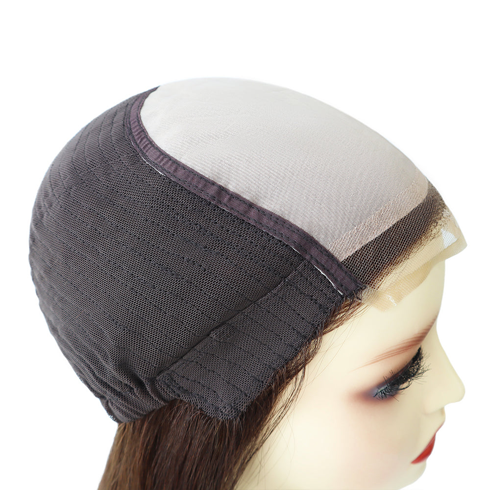 14,5" mono top med 1/2" blonde foran, menneskehår, jødisk paryk til kvinder