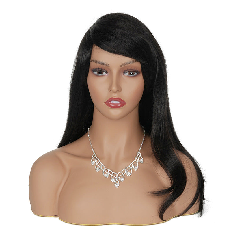 Female Half-Body Fake Head Model with Shoulder Wig Hat Jewelry Display