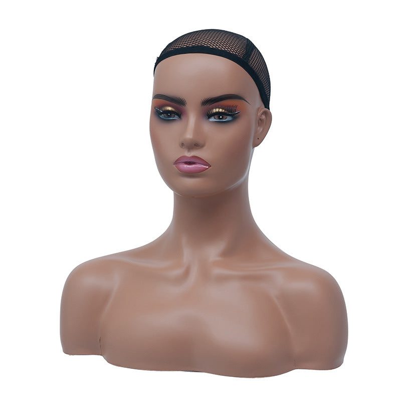 Mannequin Head Wig Double Shoulder Female Dummy