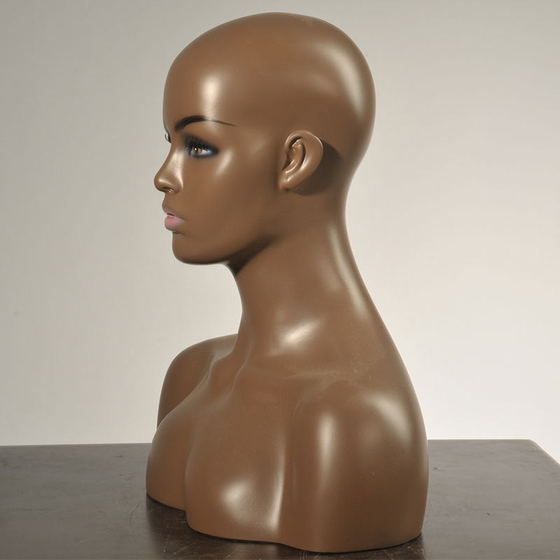 Fiberglass Mannequin Head Mold, Double Shoulder High Style