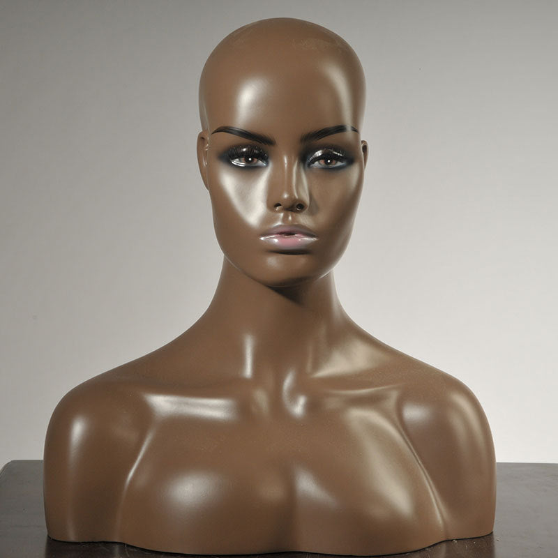 Fiberglass Mannequin Head Mold, Double Shoulder High Style