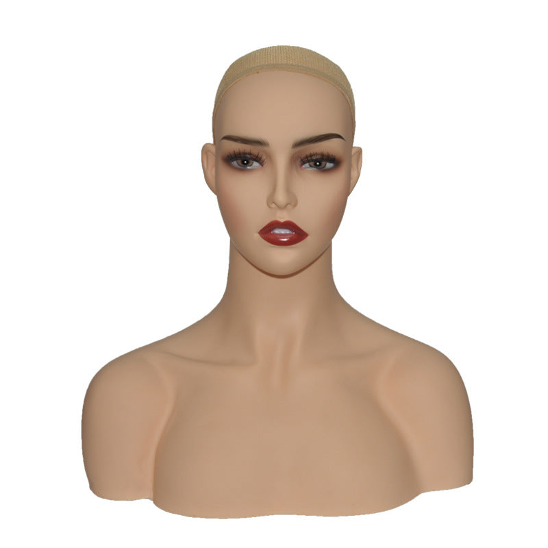 Female Head Bust Model Shoulders White Skin Jewelry Display Bracket
