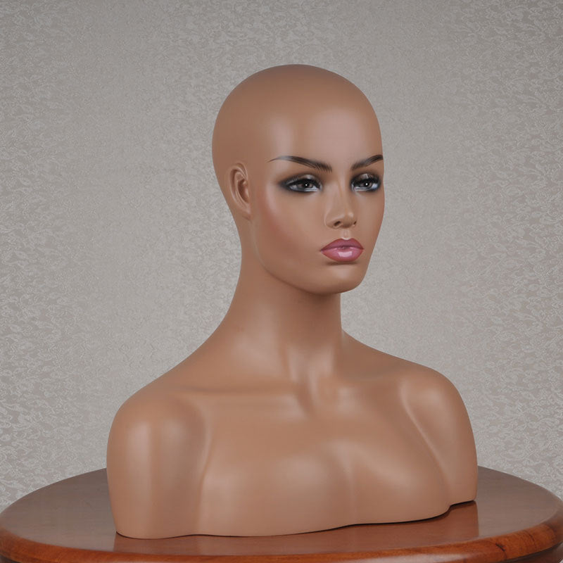 Fiberglass Mannequin Head, Shoulder Model, Fake Half-Body, Wig Display Prop