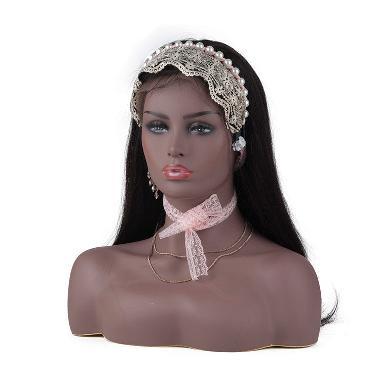 Female Skin Head Mannequin Double Shoulder Earrings Headwear