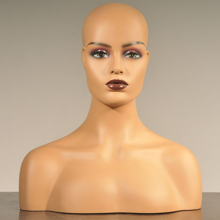 Fiberglass Double Shoulder Mannequin Head Wig Hat Scarf Photography Model Half Body