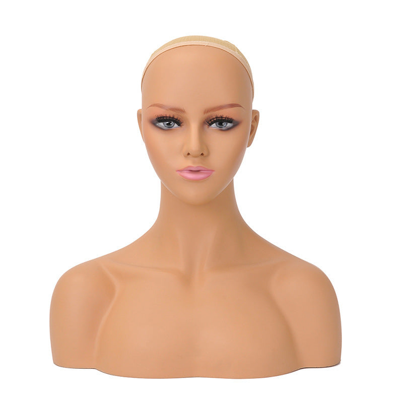 Female Head Model Wig, Earrings, Sunglasses Display