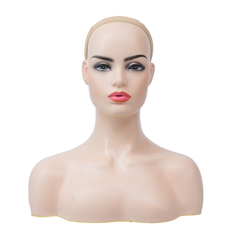 Mannequin Head White Skin Prop with Glasses Hat Display