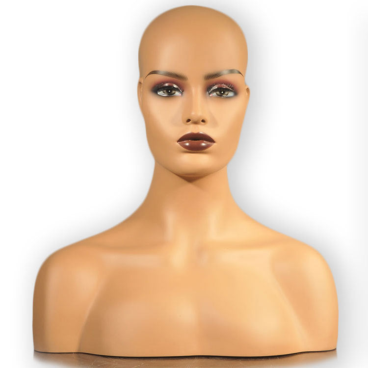 Fiberglass Double Shoulder Mannequin Head Wig Hat Scarf Photography Model Half Body