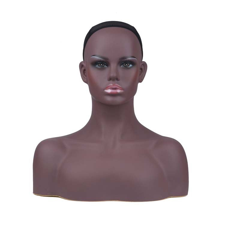 Black Mannequin Head Model for Wig and Jewelry Displays