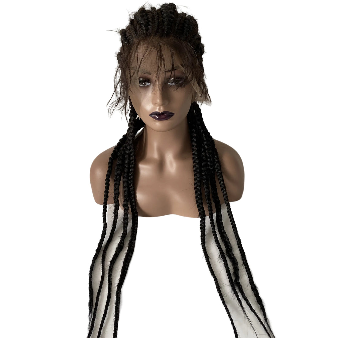 Corn Braids Swiss Lace 180% Density Full Lace Wig for Black Women - hair color detail