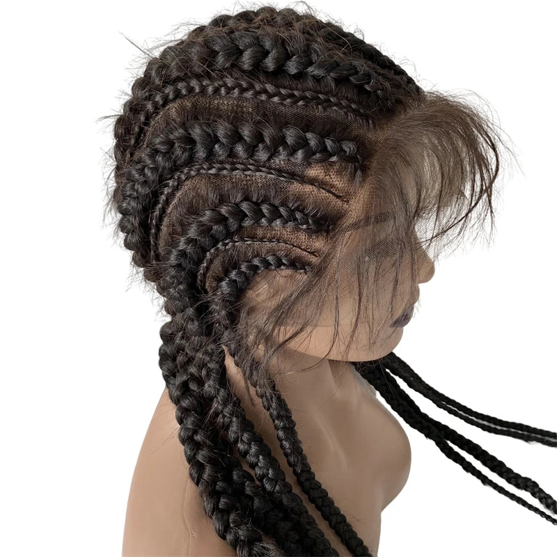 Corn Braids Swiss Lace 180% Density Full Lace Wig for Black Women