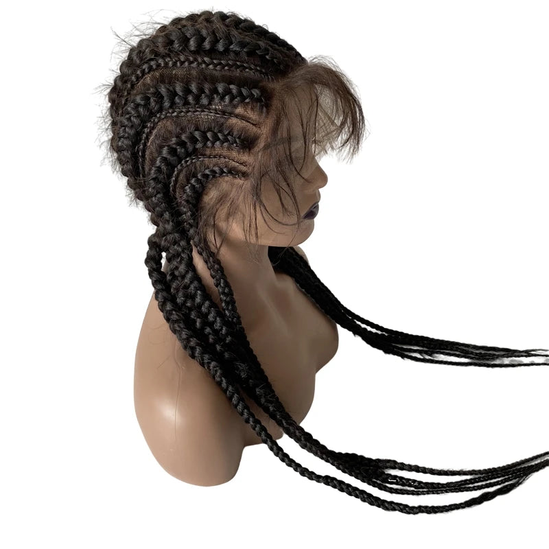 Corn Braids Swiss Lace 180% Density Full Lace Wig for Black Women