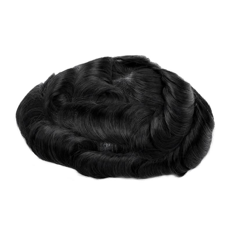 0.06–0.08mm Single-Knot Thin Skin Men's Hair System | 8x10 | Antimicrobial Base — product view 7