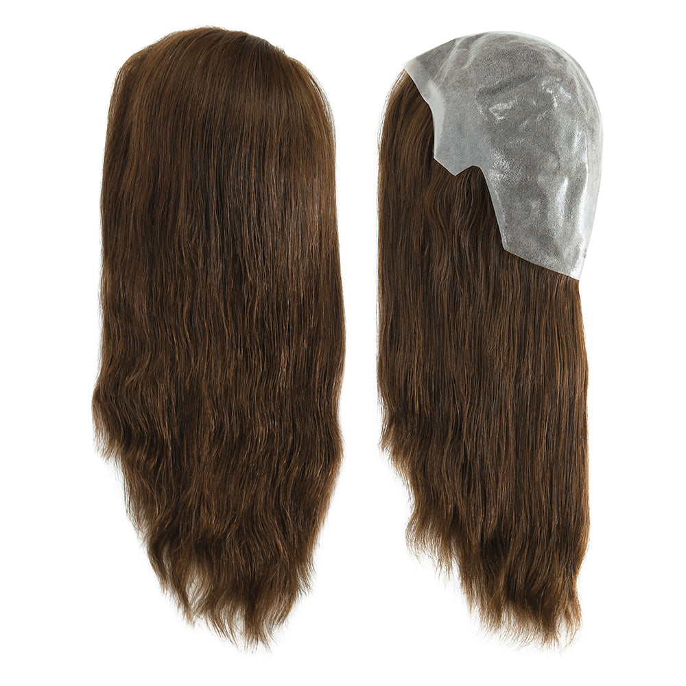 14&quot; Human Hair Full Polyskin Jewish Wig for Women