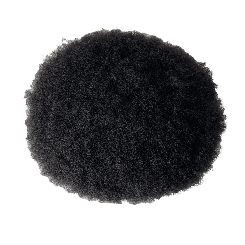 Toupee z koronką Afro 4mm, gęstość 130%, indyjskie dziewicze włosy ludzkie, pełna baza z koronki 8x10 dla mężczyzn, kolor głęboka czerń (Jet Black)