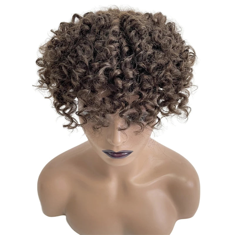 Bouncy Curl Australia Style Human Hair Replacement Toupee for Men - hair color detail